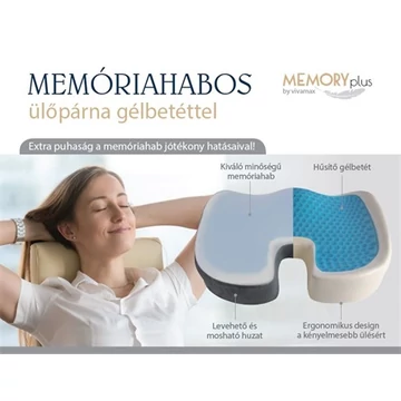 Memóriahabos ülőpárna komfort gélbetéttel