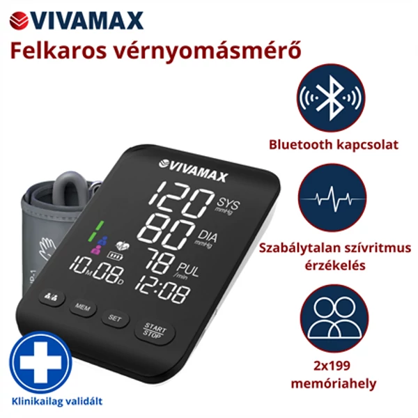 Felkaros vérnyomásmérő bluetooth funkcióval GYV31BT 